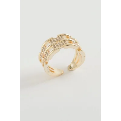  Zincir Şekilli Zirkon Taşlı Yüzük