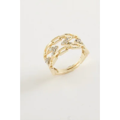  Zincir Şekilli Zirkon Taşlı Yüzük