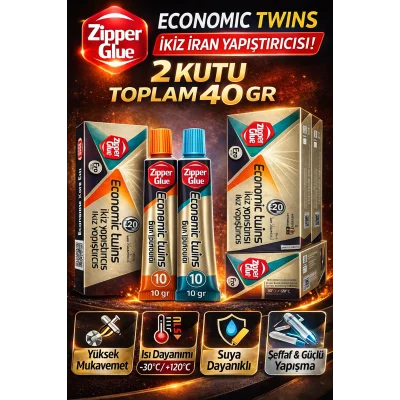 BUĞZ Zipper Glue İkiz İran Yapıştırıcısı 2 Kutu A+B Çift Bileşenli Epoksi Güçlü Metal Plastik Cam Seramik Yapıştırıcı