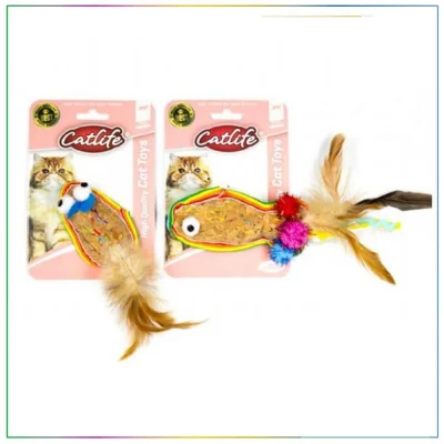 Catlife Meşe Mantarı Kedi Oyuncağı Renkli Püsküllü