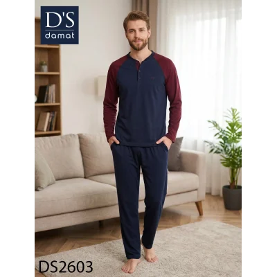 Ds Damat 2603 Erkek Mavenck Uzun Kol Pijama Takımı