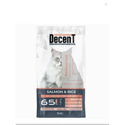 Decent Premium Sterilised Somon Balıklı Kısırlaştırılmış Kedi Maması 15 kg