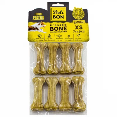 Delibon Deri Köpek Çiğneti Pres Kemik 8x7cm Natural
