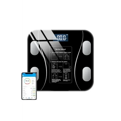 Dijital Baskül Yağ Su Kas Vücut Kitle Endeksi Kilo Ölçer Pilli Bluetoothlu
