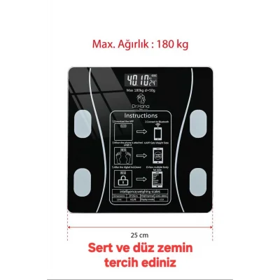 Dijital Baskül Yağ Su Kas Vücut Kitle Endeksi Kilo Ölçer Tartı