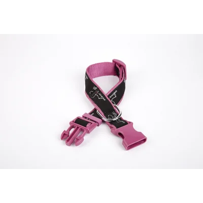 Doggie Köpek Desenli Dokuma Köpek Boyun Tasması 3 cm x 36-60 cm Mor