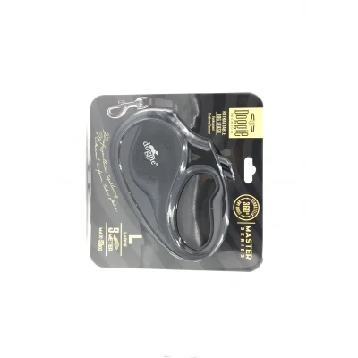 Doggie Master Seri Otomatik Makaralı Köpek Gezdirme 50 kg / 5 M Siyah