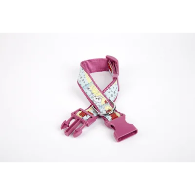 Doggie Pati Desenli Dokuma Köpek Boyun Tasması 3 cm x 36-60 cm Mor