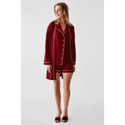 Freshness 324 Kadın 4Lü Sabahlıklı Şorlu Pijama Takımı