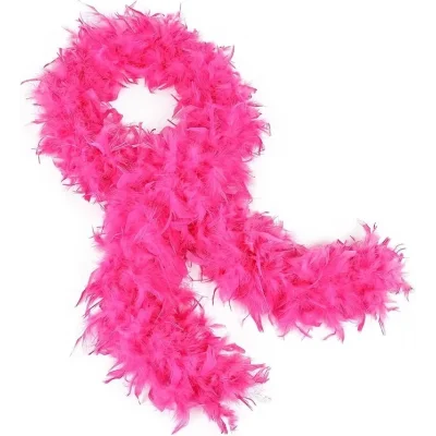 Fuşya Renk Kabarık Kalın Otriş Boa Tüy 6 cm Genişlik 180-200 cm Uzunluk