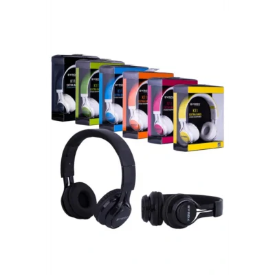 Genel Ürün K11 Mikrofonlu Stereo Kablolu Extra Bass Turuncu Kulaklık