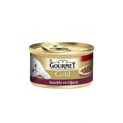 Genel Ürün Gold Kıyılmış Tavuk Ve Ciğerli Kedi Konservesi Parça Et Sos Yaş Kedi Maması 85 gr X 24 ADET