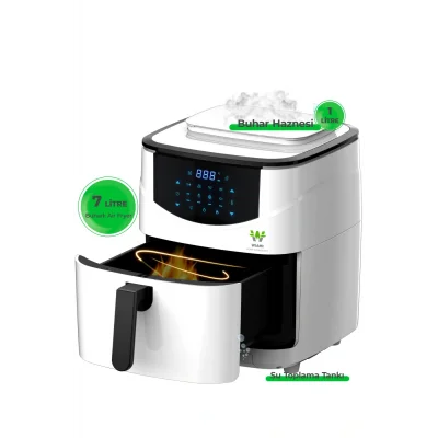 Genel Ürün Airfryer 7 L Buharlı Hava Fritözü Beyaz