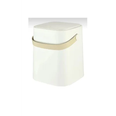 Genel Ürün 8 Lt Click Kapaklı Tutma Saplı Iç Kovalı Tezgah Üst Mutfak Çöp Kovası - Beyaz (büyük Boy)