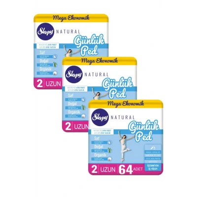 Genel Ürün Natural Günlük Ped 2 Uzun 64 LÜ*3 AD 192 Ped