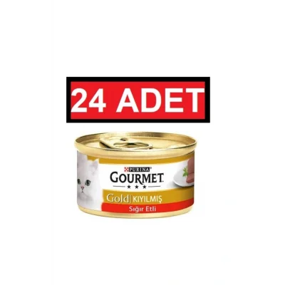 Genel Ürün Gold Kıyılmış Sığır Etli 85 Gr Konserve 24 Adet Yaş Kedi Maması