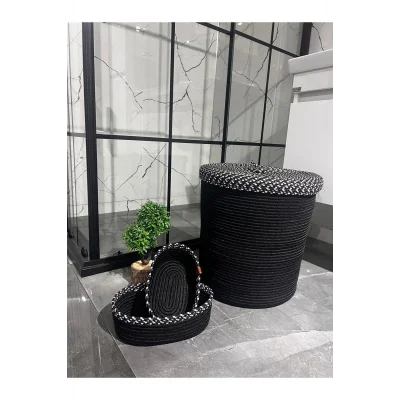 Oyuncak Kapaklı Jüt Hasır 2 li takım,Banyo sepeti ,Çamaşır sepeti ,Makyaj Kutusu, Düzenleyici Oyuncak Sepeti