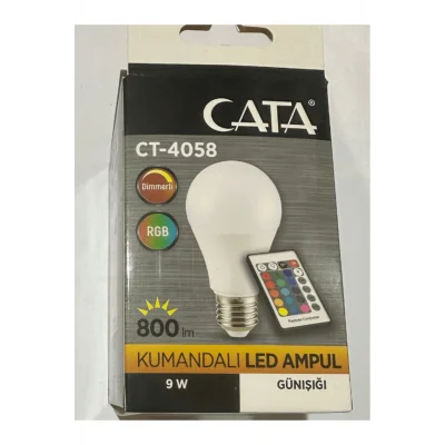Genel Ürün Ct-4058 9w 2700k (SARI) Rgb Kumandalı Led Ampul E27 Duylu (4 ADET)