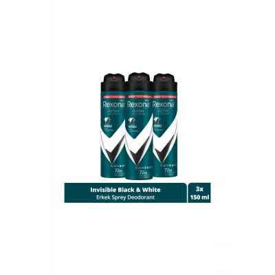 Genel Ürün Men Deodorant Invisible Black White 150 ML - 3lü Avantaj Paketi