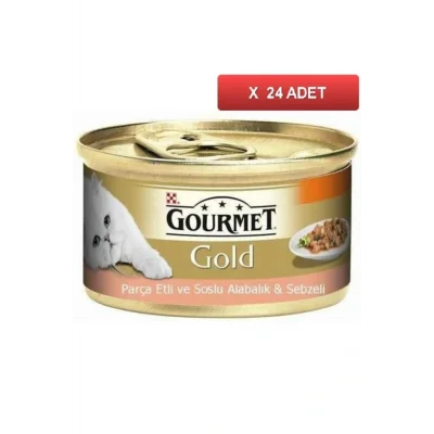 Genel Ürün Gold Alabalık Sebzeli Kedi Konserve 85 gr (24 Tane)