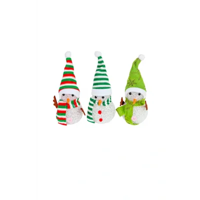 Genel Ürün Dekoratif Yılbaşı Süsü Işıklı Kardan Adam 15 Cm