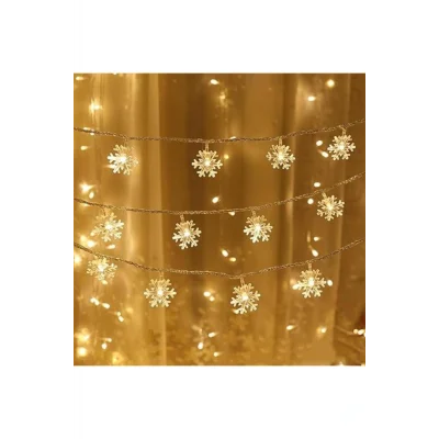 Genel Ürün Kar Tanesi Led Işık Yılbaşı Aydınlatma Dekorasyon Işık Dekorasyon 5 Metre 28 Kar Tanesi