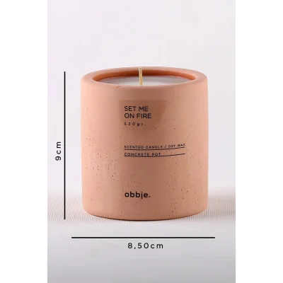 Genel Ürün Tarçın & Elma Kokulu Mum, Beton Saksılı Dekoratif Mum