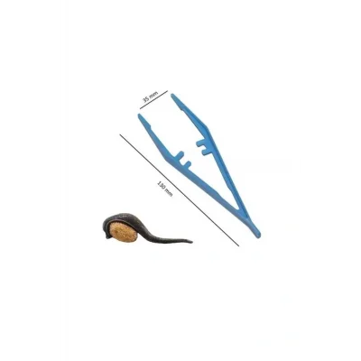 Genel Ürün Penset 13 cm Plastik Mavi -Tıbbi Sülük Cımbızı Küt Uçlu Dişli Düz Sülük Cımbızı, Cımbız