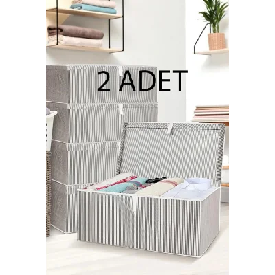 Genel Ürün 2 Adet Mega Kutu Hurç 60*40*30 Cm - Tela - 2 - Gri