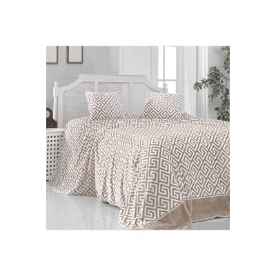 Genel Ürün Bambu Lüx Ela Beige Tek Kişilik Battaniye 160 x 200 cm