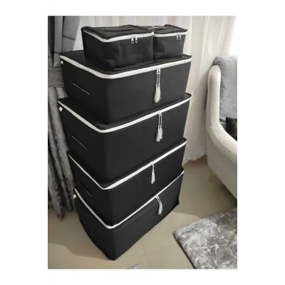 Genel Ürün PÜSKÜLLÜ HURÇ SETİ 6 LI SİYAH