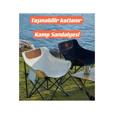 Genel Ürün Siyah KAMP SANDALYESİ- KATLANABİLİR Katlanabilir Tek Kişilik Metal Tekli