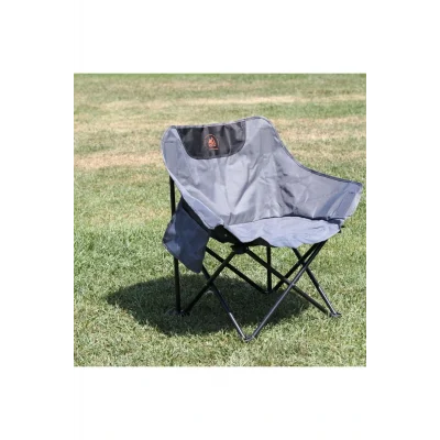 Genel Ürün Tekli KAMP SANDALYESİ- KATLANABİLİR Katlanabilir Metal Tek Kişilik Gri