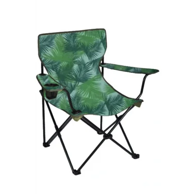 Genel Ürün Yeşil Yaprak Desenli Rejisör Sandalyesi 3271 Tek Kişilik Tekli