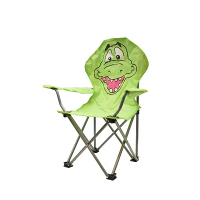 Genel Ürün Yeşil Çocuk Kamp Sandalyesi Timsah Tek Kişilik Tekli