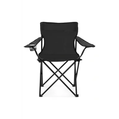 Genel Ürün Metal Katlanır Çantalı Rejisör Kamp Sandalyesi Siyah Tek Kişilik Siyah Tekli Katlanabilir