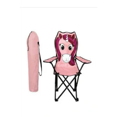 Genel Ürün Pembe Katlanabilir Küçük Kamp Sandalyesi Pembe Tekli Tek Kişilik Katlanabilir
