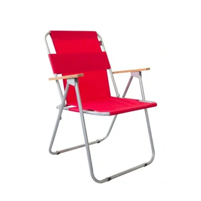 Genel Ürün Metal Bahçe Sandalyesi Katlanır Sandalye Balkon Sandalyesi Kırmızı Katlanabilir Tekli Kırmızı Tek K
