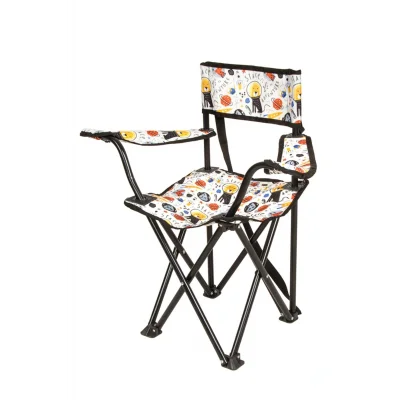 Genel Ürün Şık Çocuk Katlanır Kamp Sandalyesi Beyaz Metal Tekli Tek Kişilik Çocuk Kamp Sandalyesi