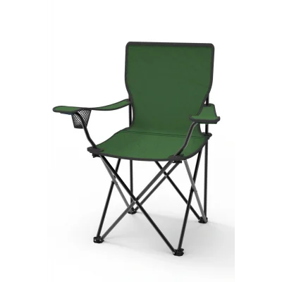 Genel Ürün Tekli Kamp Sandalyesi Katlanır Sandalye Katlanabilir Metal Tek Kişilik Yeşil