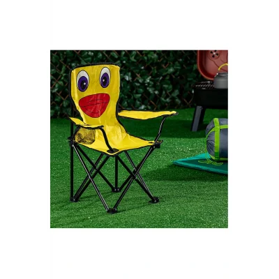 Genel Ürün Katlanabilir ÇOCUK PİKNİK&KAMP SANDALYESİ 80 gr Tekli Metal Sarı Tek Kişilik Modern