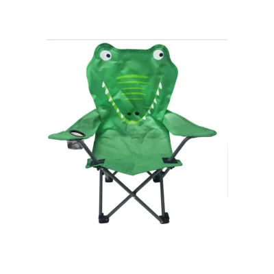 Genel Ürün Tekli Caribbo Cs-3273 Timsah Çocuk Kamp Sandalyesi Çocuk Kamp Sandalyesi Yeşil Metal Tek Kişilik