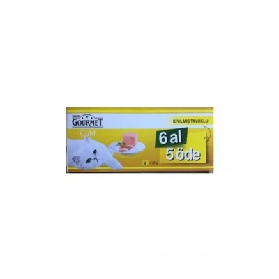 Genel Ürün Gold Kıyılmış Tavuk Etli Konserve Yetişkin Kedi Maması 6 Al 5 Öde X 4 Adet