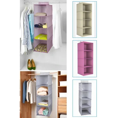 Dolap Düzenleyici Dolap Içi Düzenleyici 4 Gözlü Bölmeli Katlanabilir Kumaş Elbise Giysi Tişört Rafı Organizer