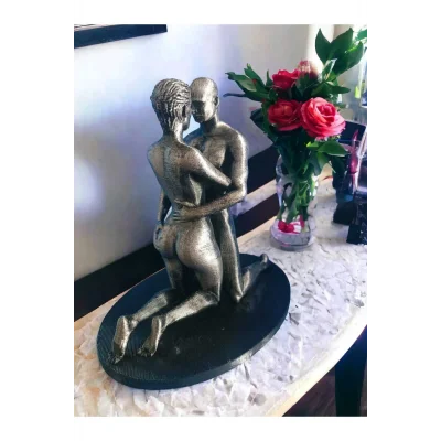 Biblo Aşıklar Gümüş Ev Masa Üstü Dekor -Erkek Ve Kadın Dekorasyon, Dekoratif Biblo Masa Süsü biblo