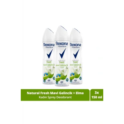 Genel Ürün Kadın Sprey Deodorant Natural Fresh Mavi Gelincik Elma 150 ml X3