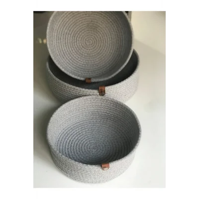 Genel Ürün 3lü Gri Sepet Takımı ,el Dokuma, Çok Amaçlı Sepet, Banyo Ve Mutfak Organizeri
