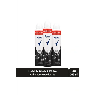Genel Ürün Kadın Sprey Deodorant Invisible On Black White Clothes Avantajlı Boy 200 ml X3 Adet