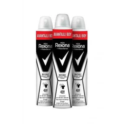 Genel Ürün Men Erkek Sprey Deodorant Invisible On Black + White Clothes Avantajlı Boy 200 ml x3 Adet
