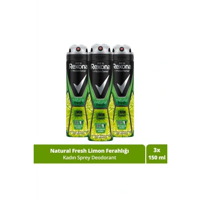 Genel Ürün Men Erkek Sprey Deodorant Natural Fresh Limon Ferahlığı 150 ml x3 Adet
